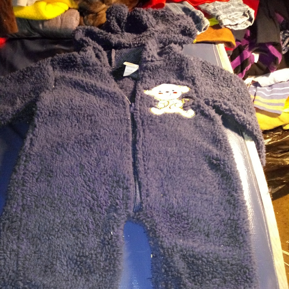 Coney Isle navy fleece sleeper size 3-6mos